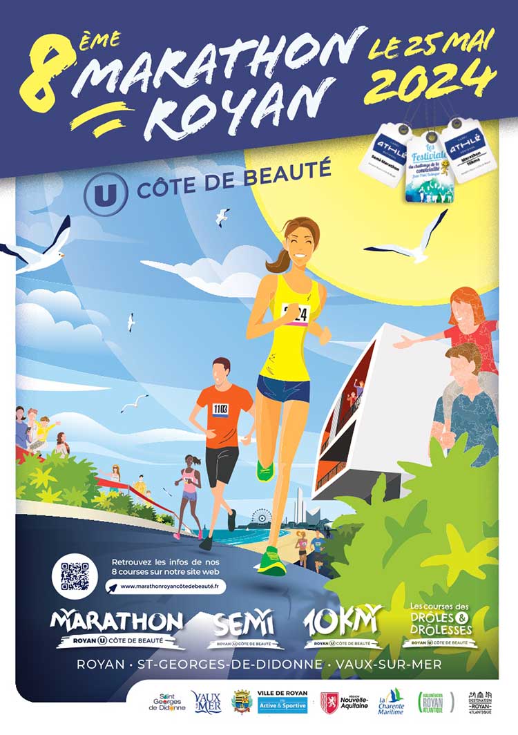 Affiche 2024 Marathon Royan Cote de Beauté Marathon en Nouvelle Aquitaine