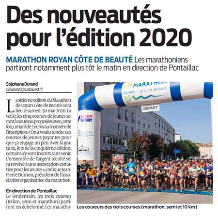 presse marathon royan édition 2019 2020