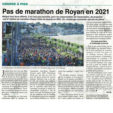 presse marathon royan édition 2021