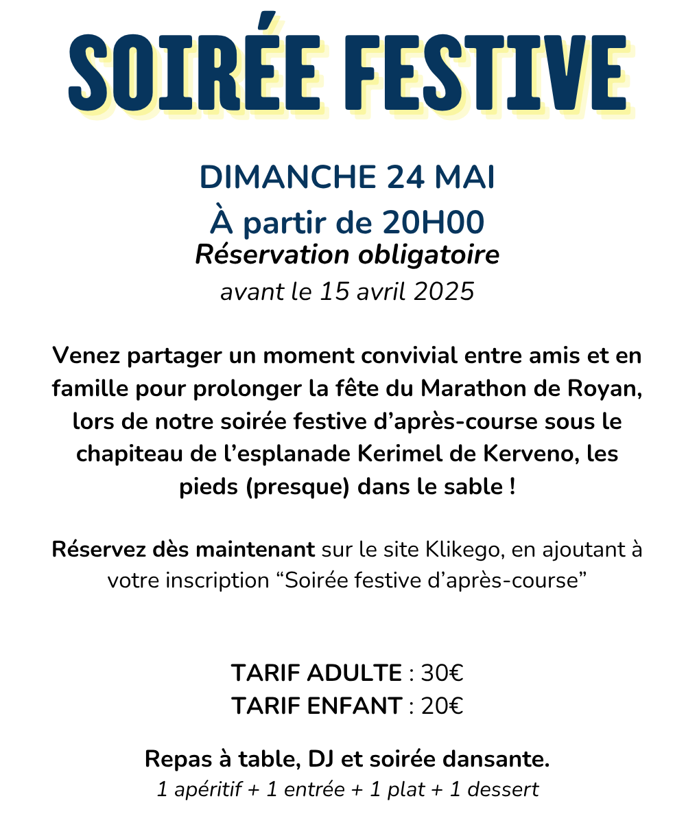 repas après cours Marathon royan Nouvelle aquitaine