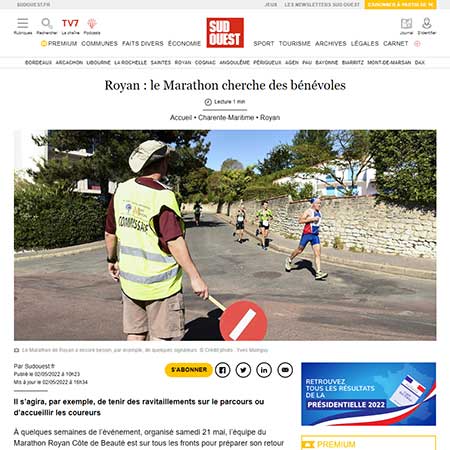 presse 6ème édition 2022 marathon royan côte de beauté