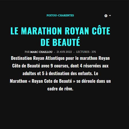 presse 6ème édition 2022 marathon royan côte de beauté