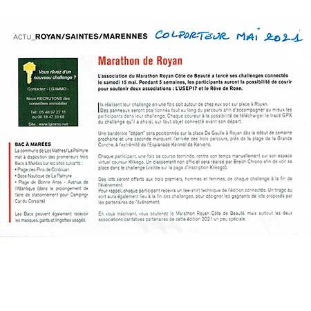 presse marathon royan édition 2021