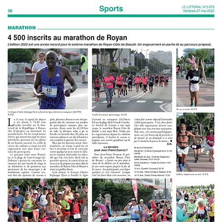 presse 6ème édition 2022 marathon royan côte de beauté