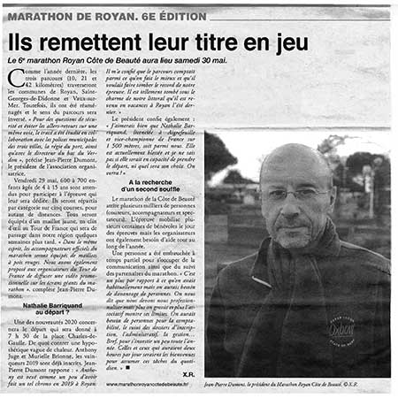 presse marathon royan édition 2020