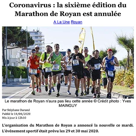 presse marathon royan édition 2020