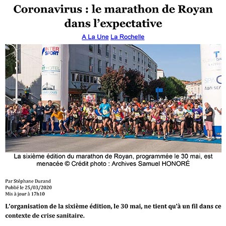 presse marathon royan édition 2020