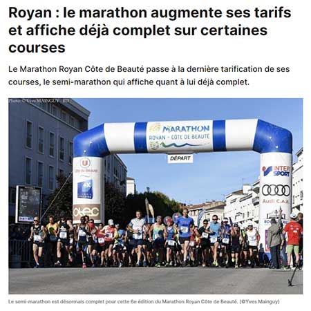 presse 6ème édition 2022 marathon royan côte de beauté
