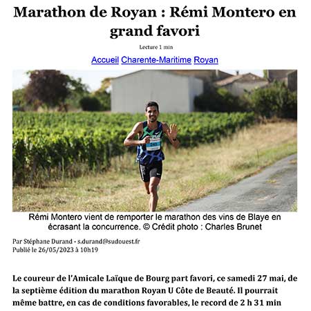 presse marathon royan édition 2023