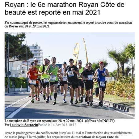 presse marathon royan édition 2021
