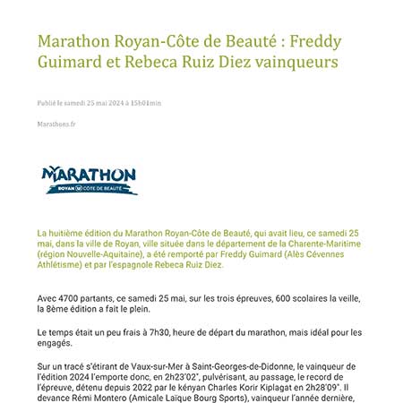 presse marathon royan édition 2024