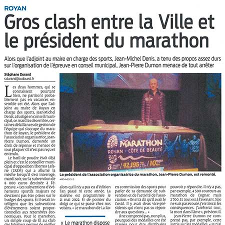 presse 6ème édition 2022 marathon royan côte de beauté