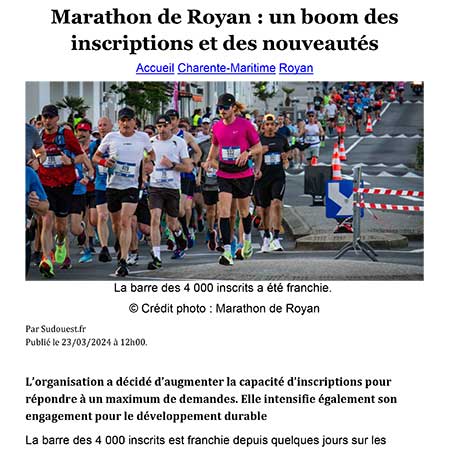 presse marathon royan édition 2024
