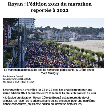 presse marathon royan édition 2021
