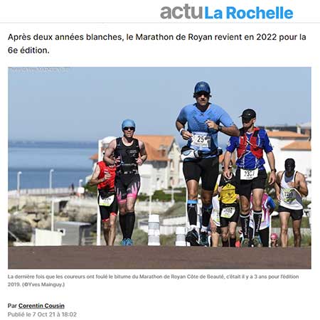 presse 6ème édition 2022 marathon royan côte de beauté