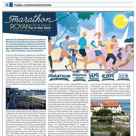 presse 6ème édition 2022 marathon royan côte de beauté