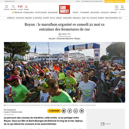 presse 6ème édition 2022 marathon royan côte de beauté
